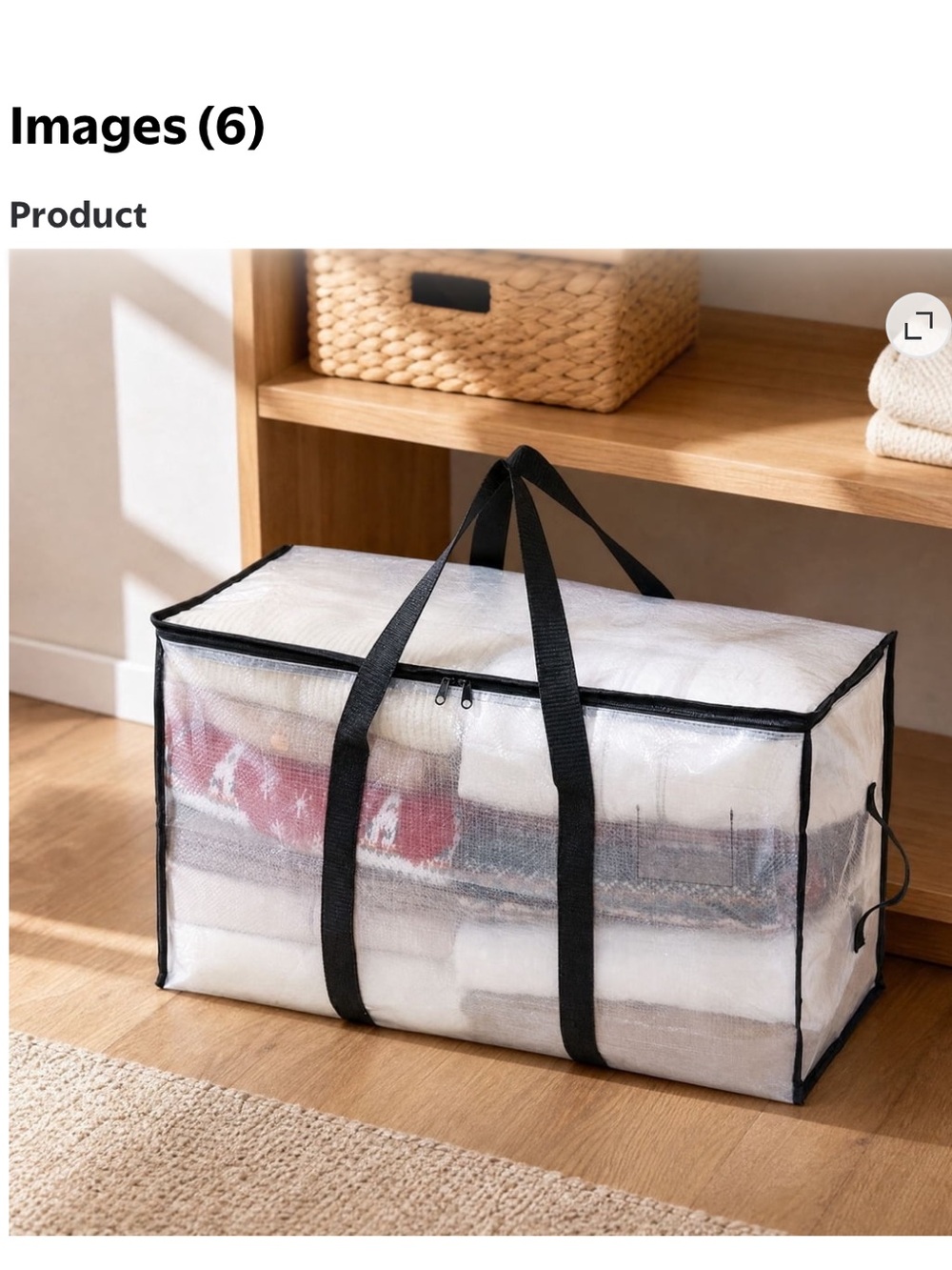 Clear Storage Bag with Handles and ZippClear Storage Bag with Handles and Zipper